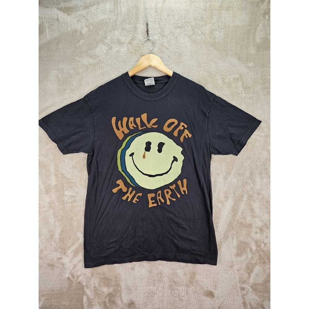 Walk Off The Earth Smiley Face Short Sleeve Black T-shirt Men's Size L